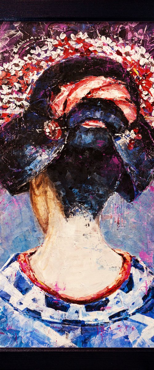 Woman in blue by Aleksandr Neliubin