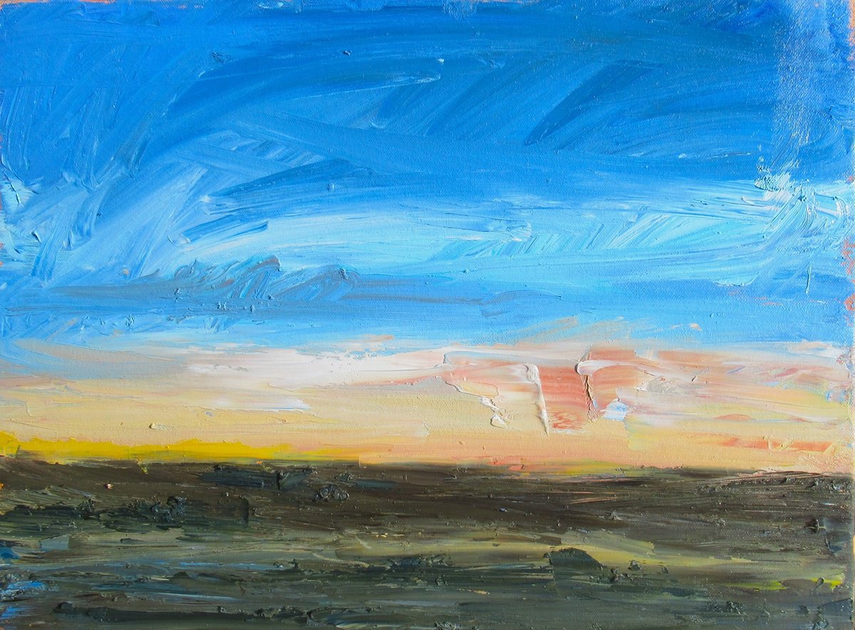 Expressive Landscape Oil Painting By Sherry Edmondson, 20 X 16", A Very Early Walk, Original Artwork