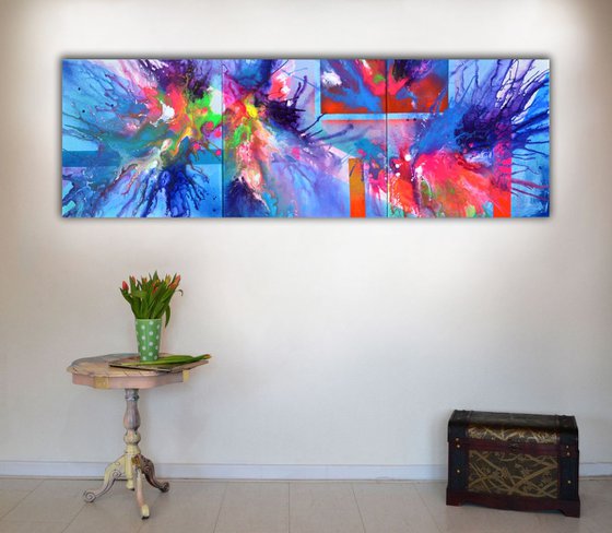 Large Painting XXL - Extra Large Abstract Painting, Supersized Painting - Ready to Hang Geometric Painting, Hotel Office Wall Decor, Acrylic Painting, Office Painting