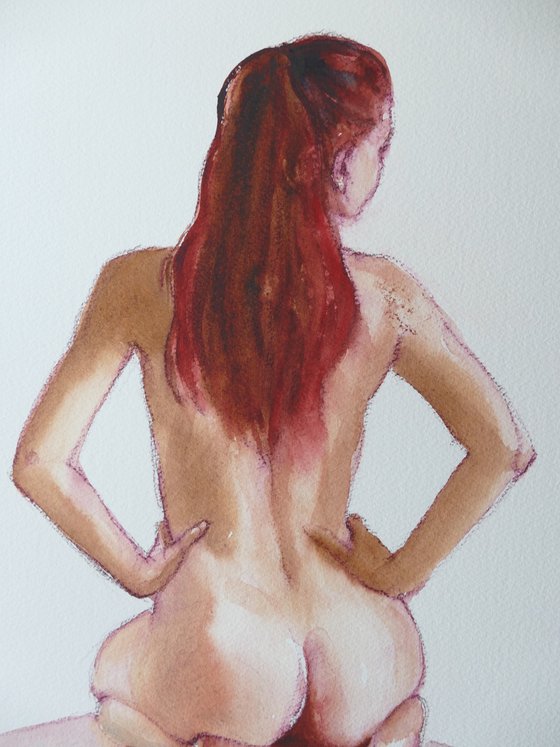 Female nude back study
