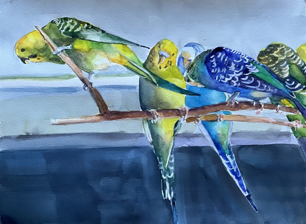 Impressionistic Animal Watercolour By Bronwen Jones, 12 X 9, Out On A Limb, Original Artwork