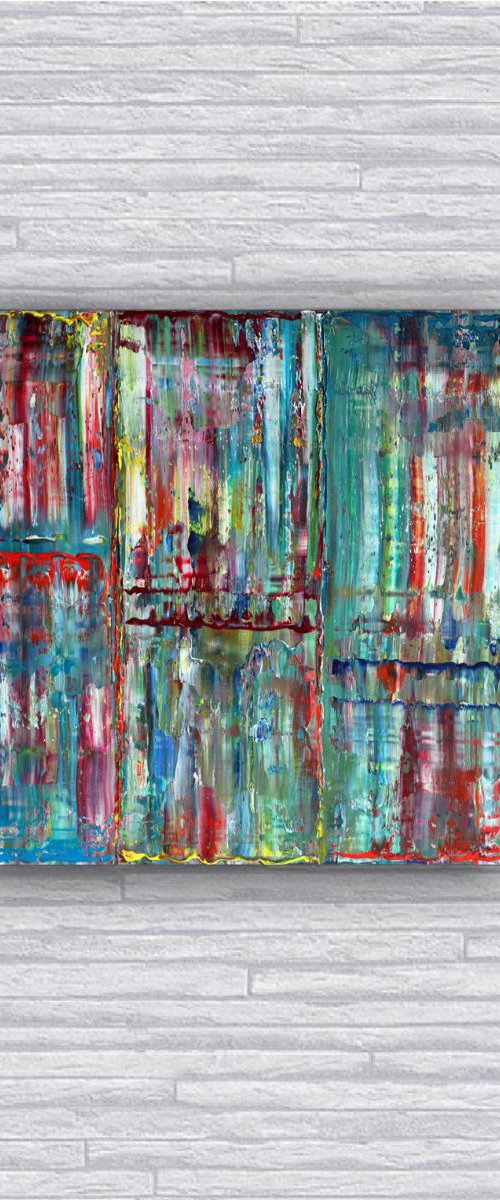 "Colorfall" - Original Abstract PMS Oil Painting, 20 x 20 inches by Preston M. Smith (PMS)