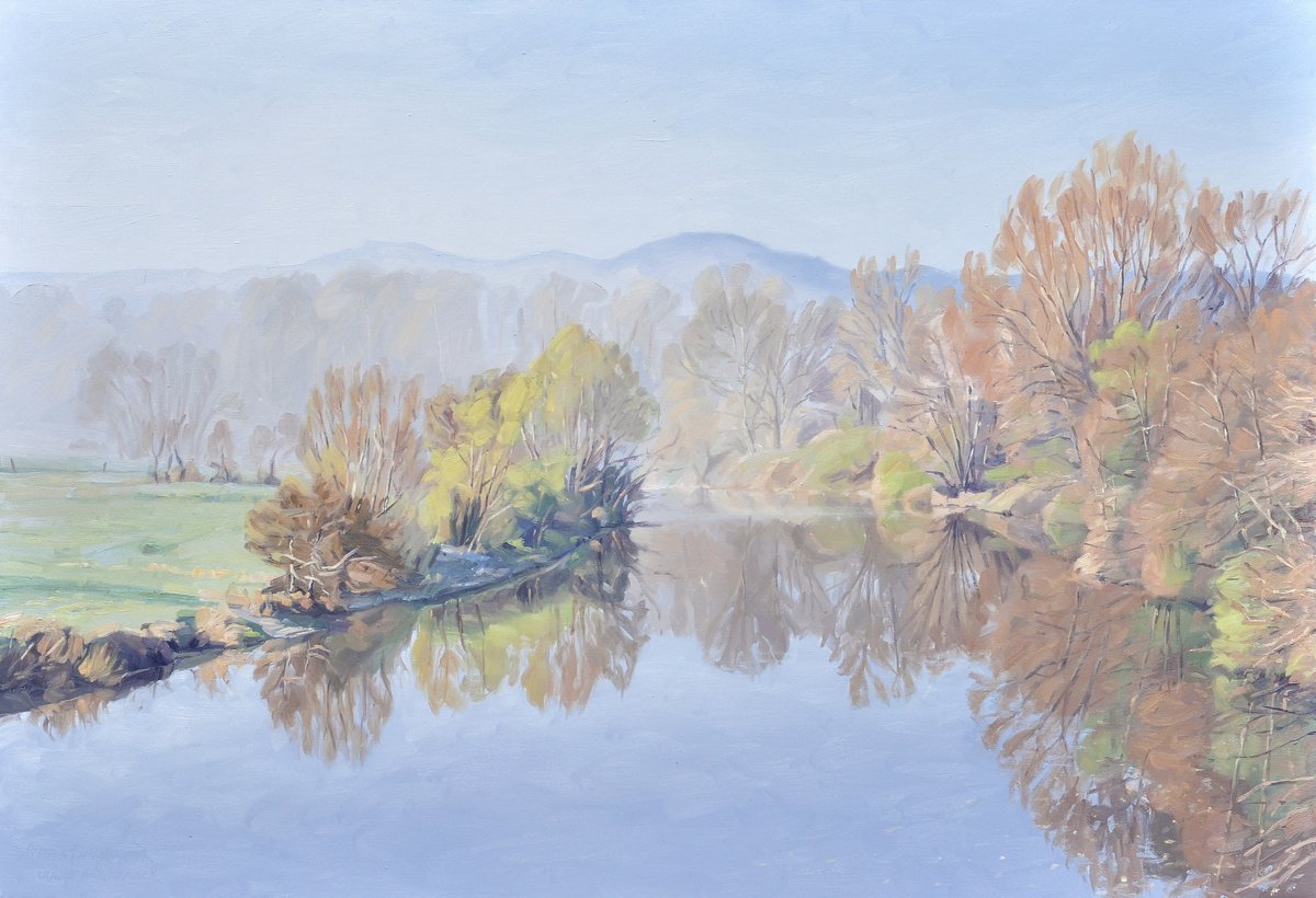 April 26, morning mists on the Loire by ANNE BAUDEQUIN