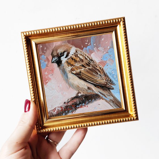 Sparrow bird painting