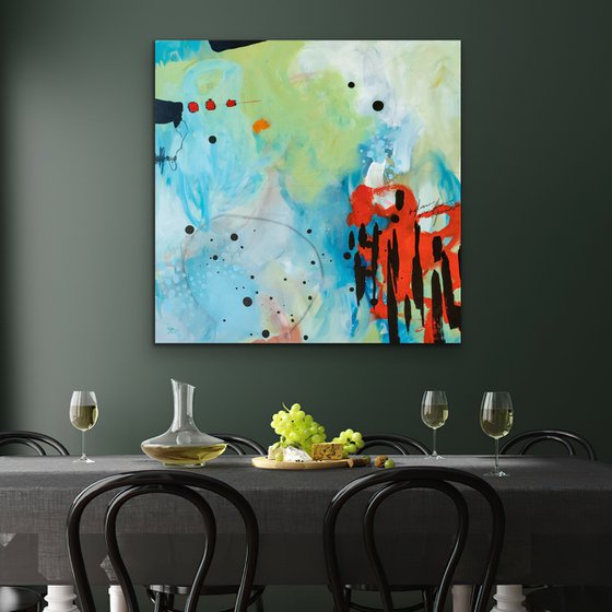 Entends-tu le carillon? - Original bold abstract on canvas - Ready to hang