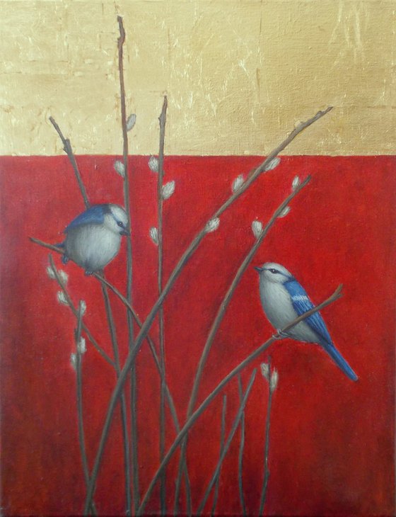 birds painting "Blue Tits"