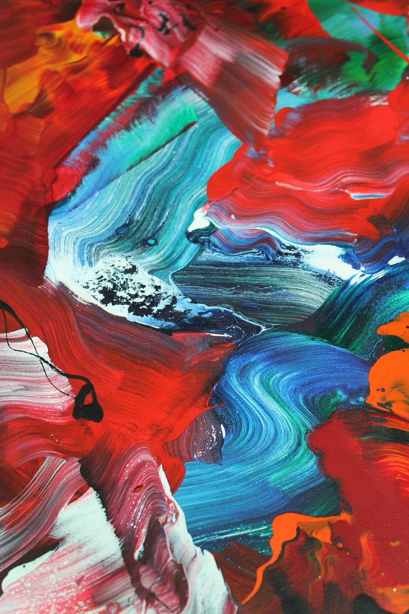 Abstract Acrylic Painting By Paresh Nrshinga Frsa, 24 X 36", Never Let You Go, Original Artwork