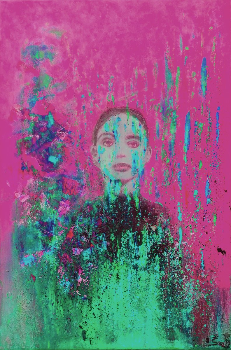 Surrealistic Portrait Giclee Print By Peter Stahr, 16 X 24", Future? Ii, Original Artwork