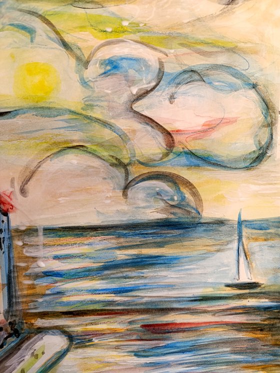 Sunset on Mediterranean Sea