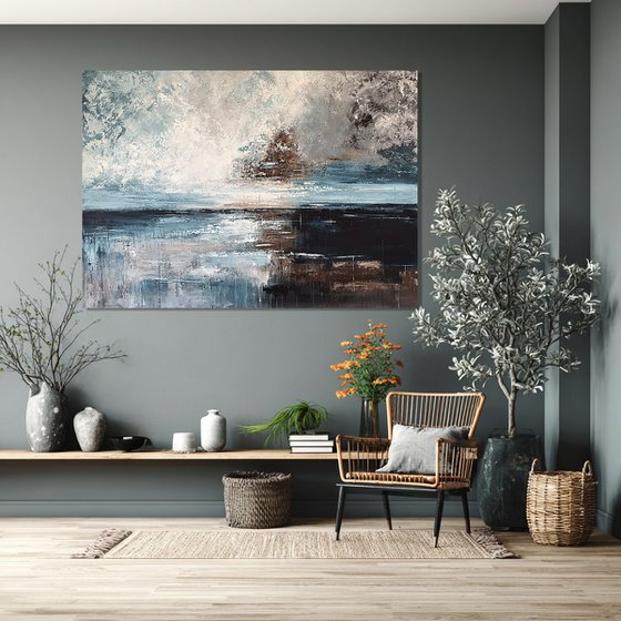 Tides of Illumination-blue indigo seascape