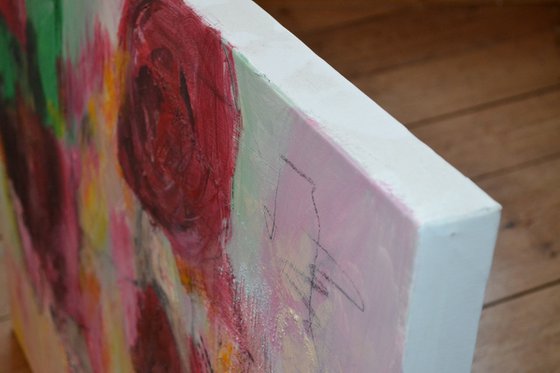 Pentecost - large vibrant abstract painting