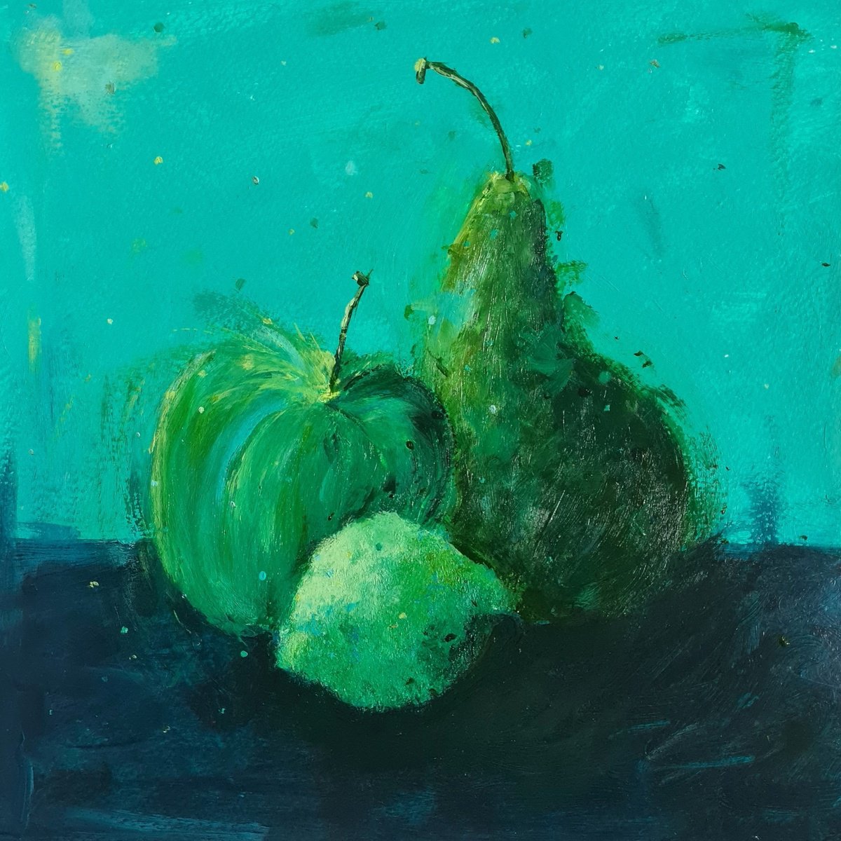  Apple, Lime, Pear By Dawn Underwood, 10 X 10, Artwork For Sale On Artfinder