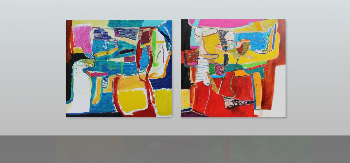 Expressive Abstract Oil Painting By Sergiy Dekalyuk, 162 X 76", Summer, Original Artwork