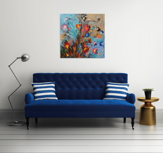 ”Blooming Spring Flowers” Large Painting