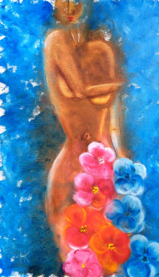 Woman Nude original oil canvas painting