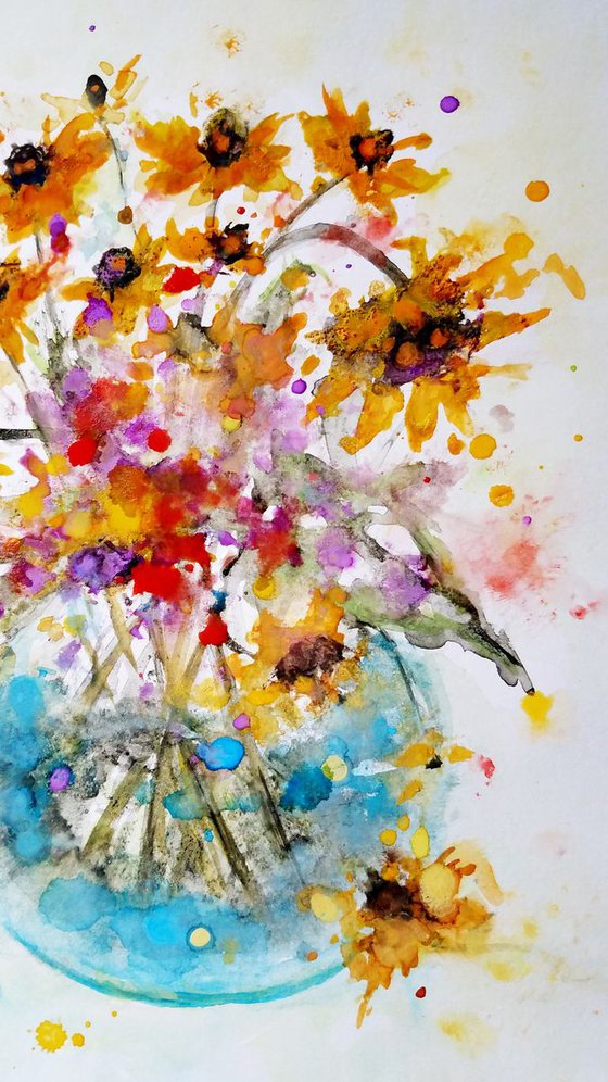 Explosion of happiness # 38/gift idea/Free shipping in USA for any of my artworks