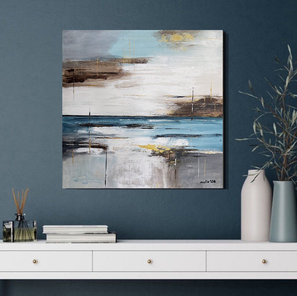 Quiet Interval - Small Square Contemporary By Tatiana Malinovscaia, 16 X 16, Artwork For Sale On Artfinder