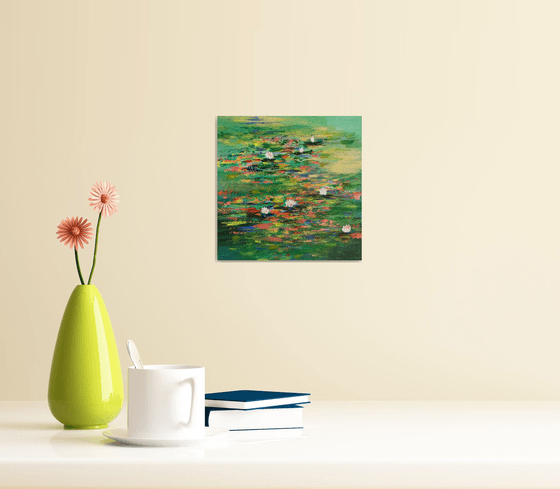 Water lilies  !! Green Universe I Painting !! Miniature  !! Mother’s  Day