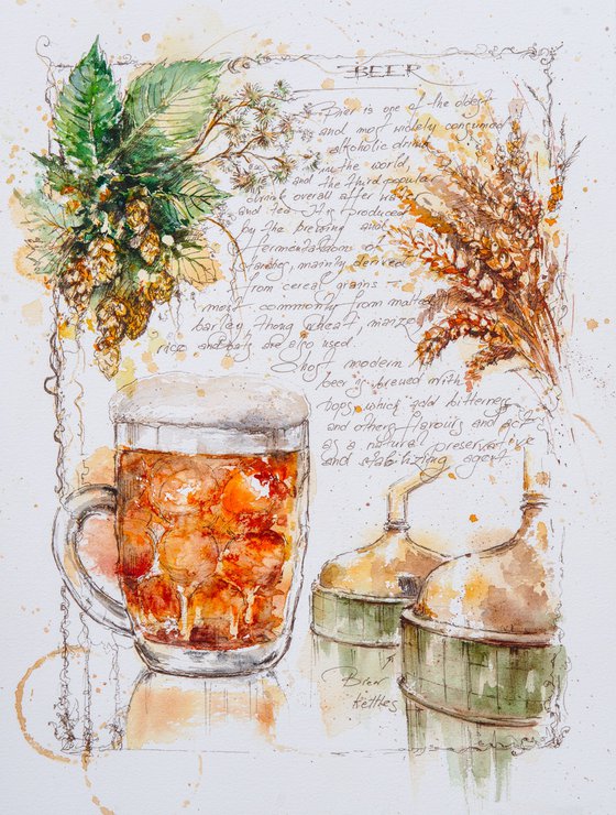 Red wine, Beer (diptych)