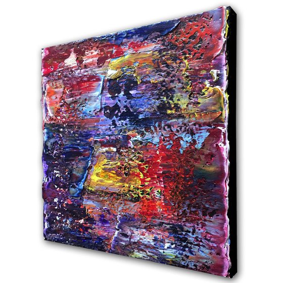 "Playtime Is Over" - FREE WORLDWIDE SHIPPING - Original Large PMS Abstract Triptych Oil Paintings On Canvas - 60" x 20"