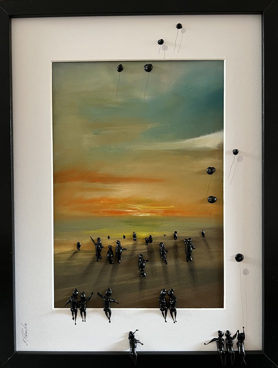 Abstract Portrait Acrylic Painting By Eka Peradze, 13 X 17, Freedom People Eka Peradze, Original Artwork