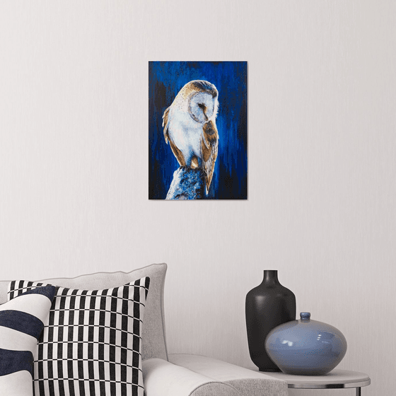 Blue Owl, original painting