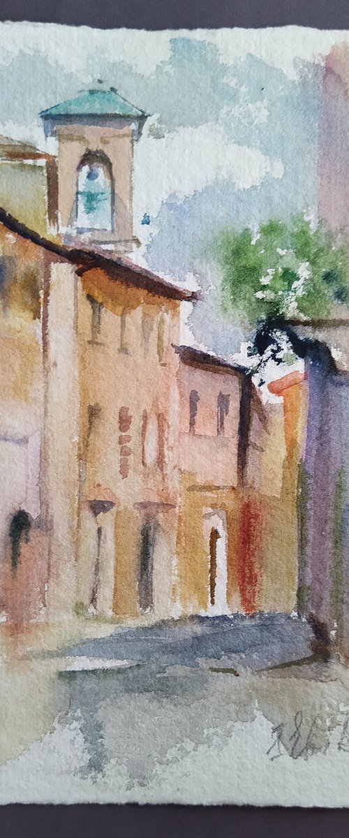 Street in Italian small town by Irina Bibik-Chkolian