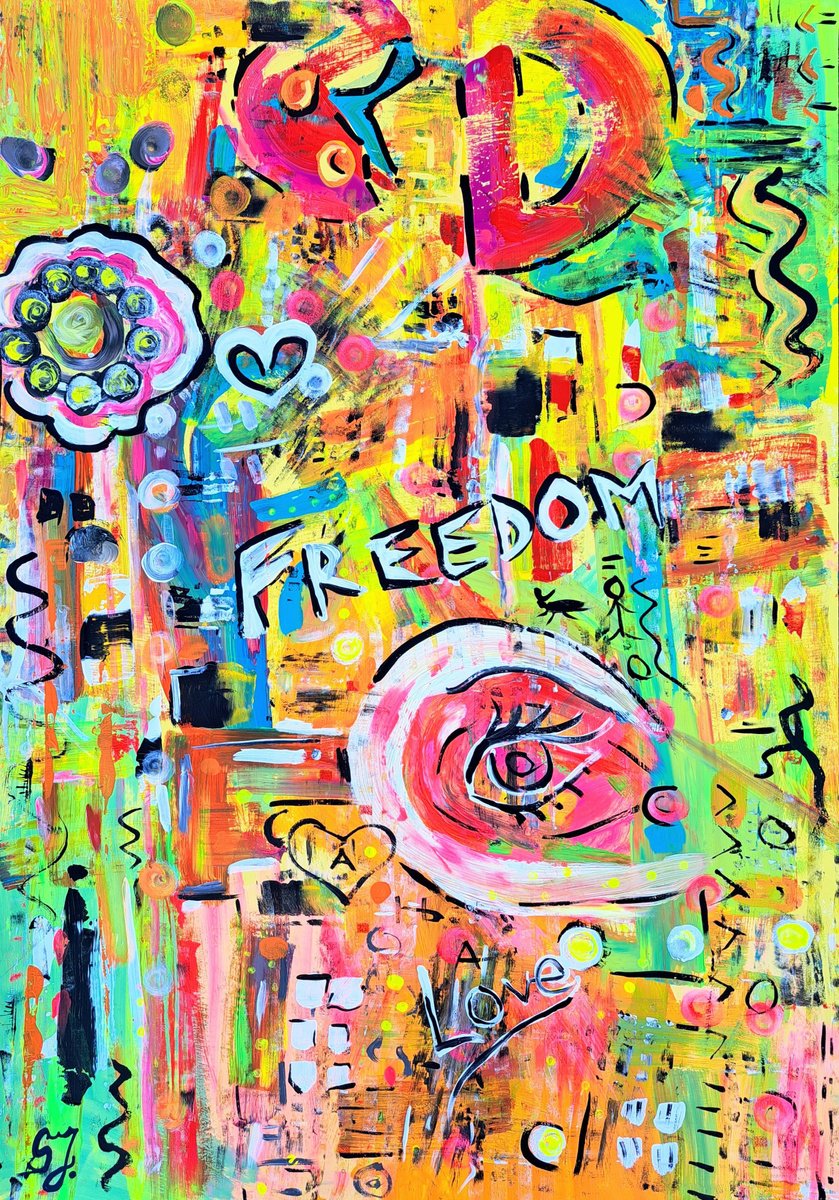 Abstract Acrylic Painting By Sanja Jancic, 28 X 39", Words In The Air 1, Original Artwork