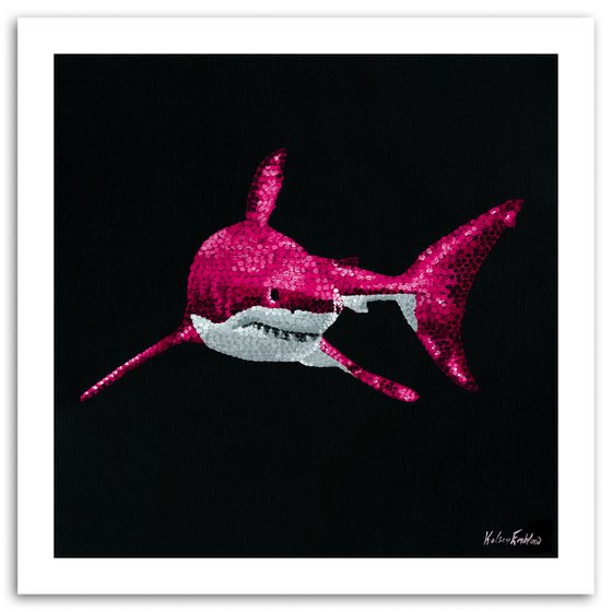 The Great White Shark - PINK pointillism