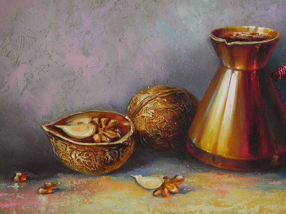 "Coffee" Oil on canvas Original art Kitchen decor