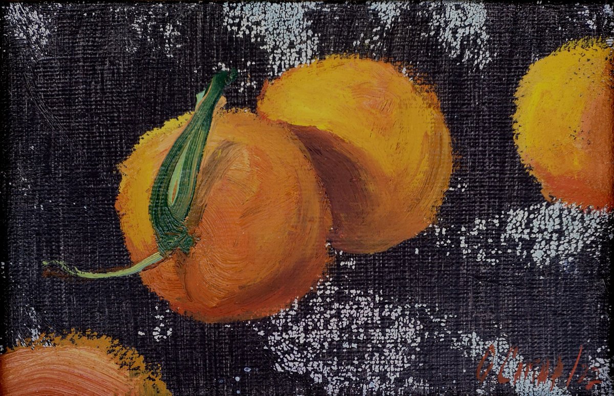 Expressive Oil Painting , Composition. Tangerine. By Olga Samar, 10 X 8, Artwork For Sale On Artfinder