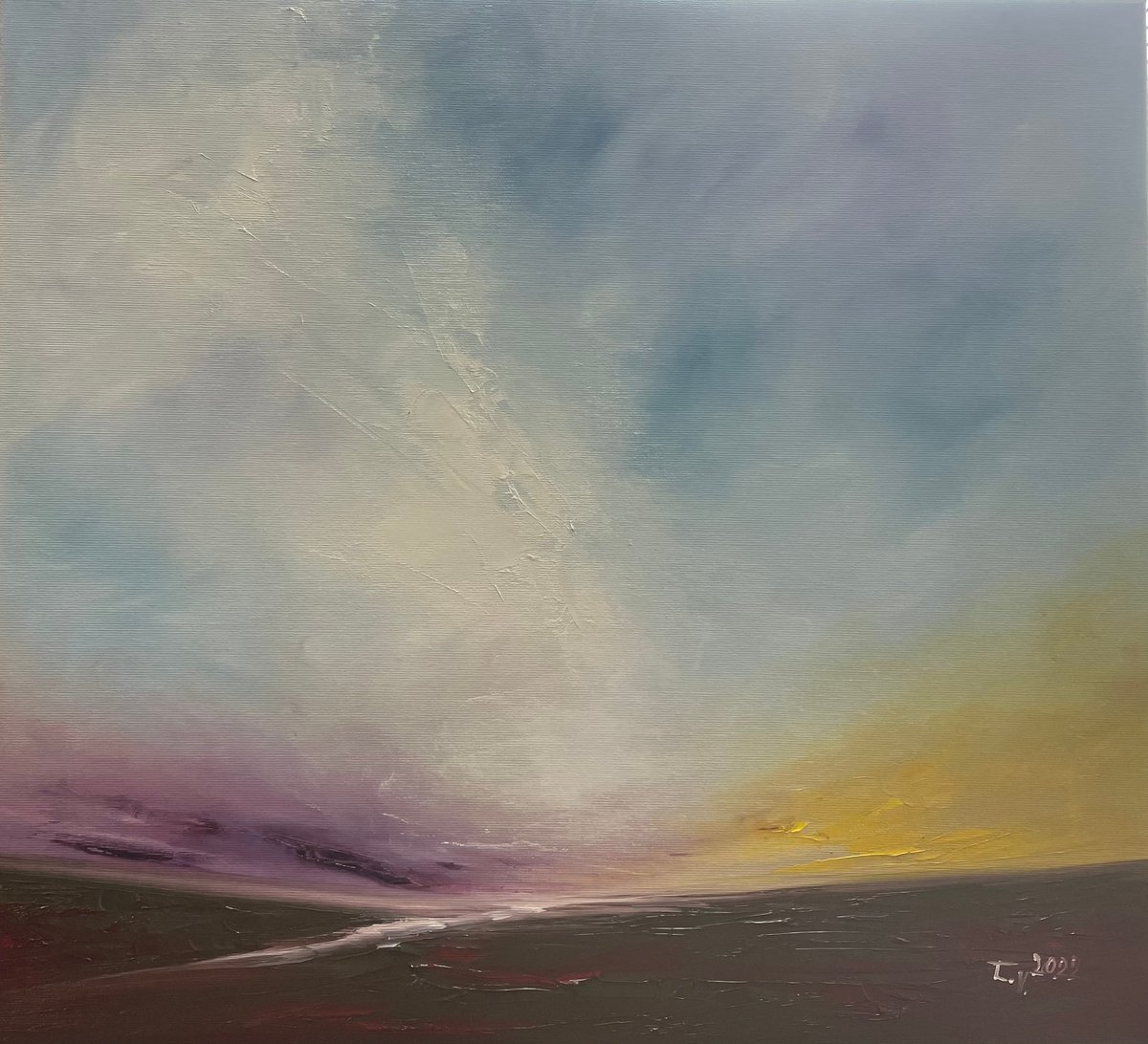 Impressionistic Landscape Oil Painting By Timea Valsami, 22 X 20", Sacred Path, Original Artwork