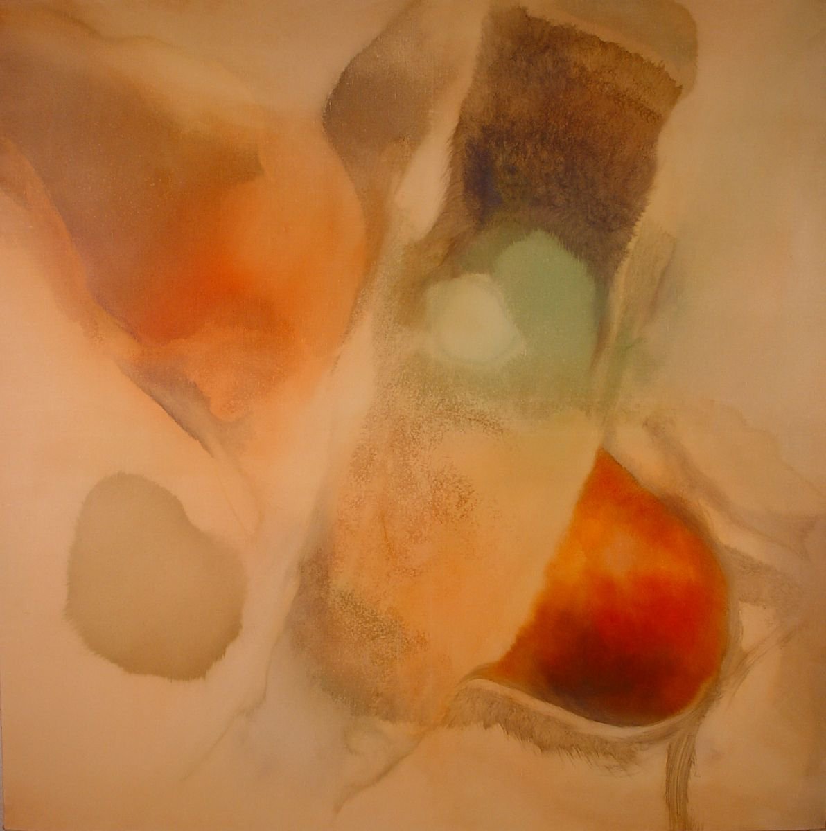 Abstract Oil Painting By Frederic Belaubre, 39 X 39, Metafigure #46 , 100X100Cm, Original Artwork