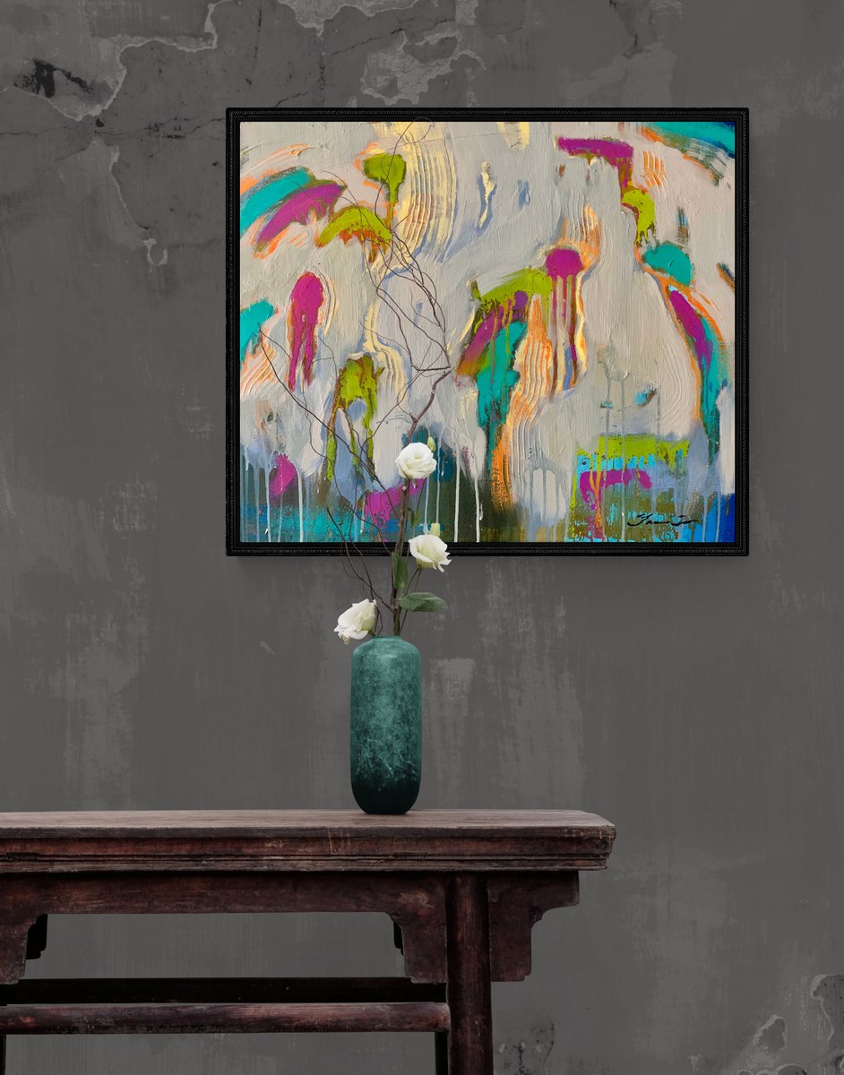 Abstract Acrylic Painting By Yaroslav Yasenev, 24 X 20", Spring Abstract, Original Artwork