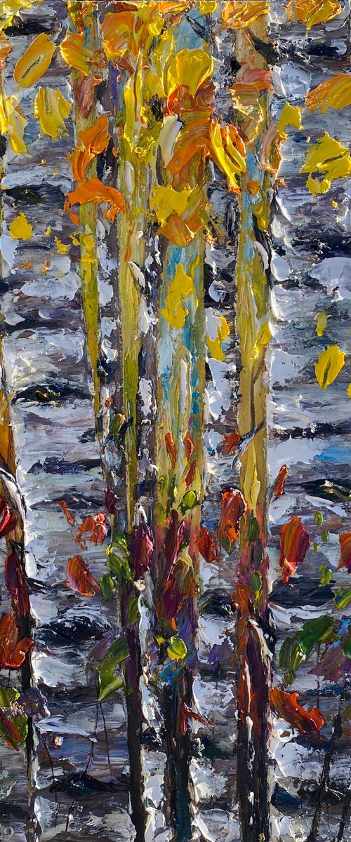 Soul With Aspen Tree Impressionist Impasto Painting by Lena Owens at OLena Art
