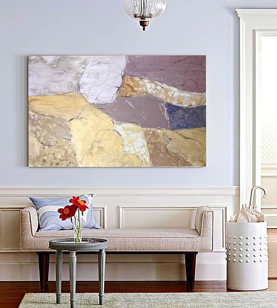 Сarmine Beige abstraction. Warm Geometric Abstract Art. POWER OF THE STONE/