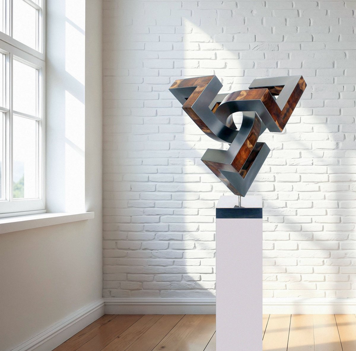 Abstract Sculpture By Nikolaus Weiler, 22 X 24", Dynamic Dimension_L, Original Artwork