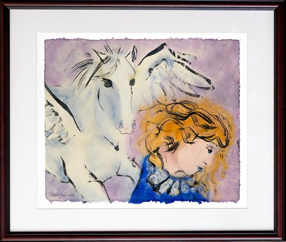 Pegasus and girl