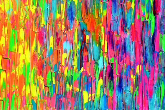 55x31.5'' Large Ready to Hang Colourful Modern Abstract Painting - XXXL Happy Gypsy Dance 14