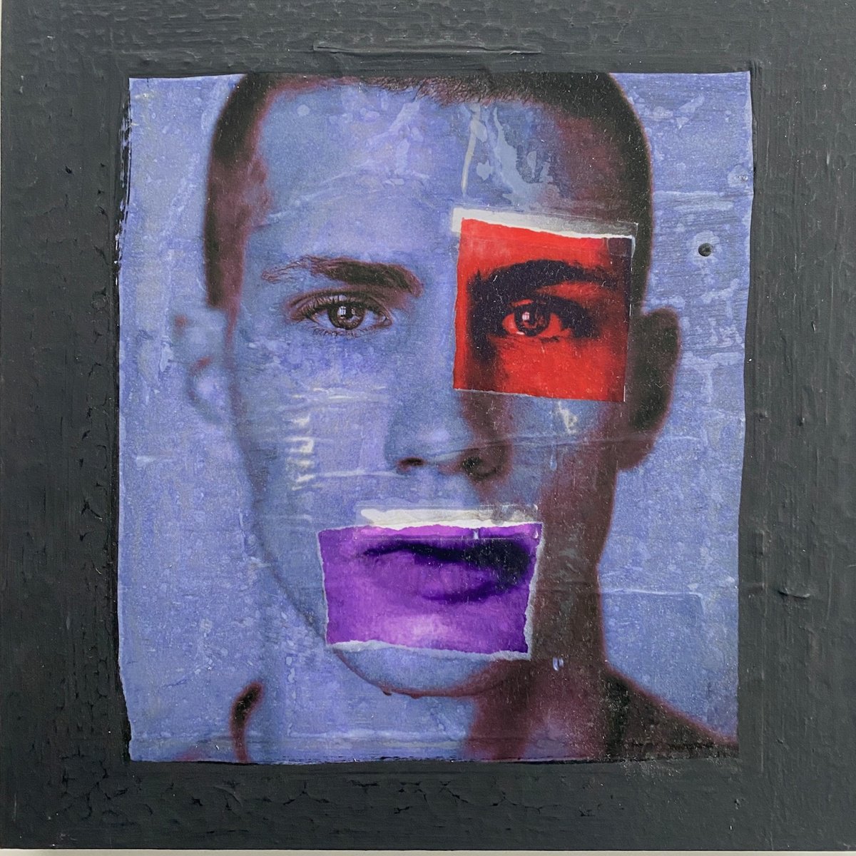 Portrait Painting By Jerome Cholet, 16 X 16, Augusta Mosaique Black I 2024, Original Artwork