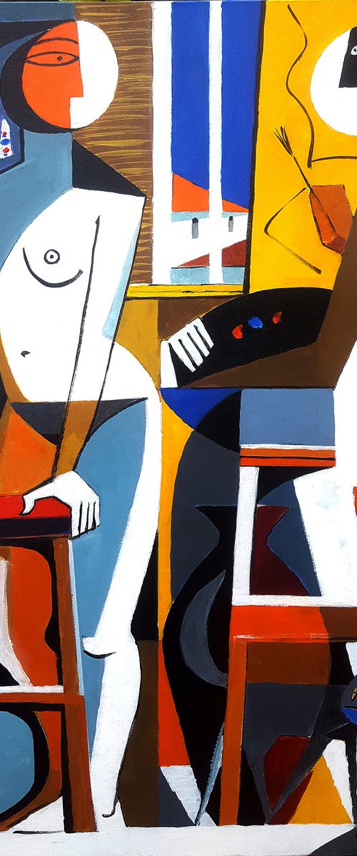 Artist and Model at the Window by Vadim Vaskovsky