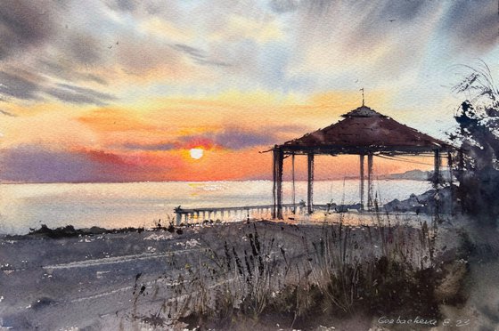 Sunset on the sea Gazebo