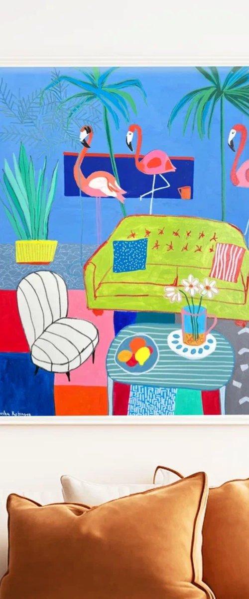 Tropical Flamingo Interior by Sasha Robinson