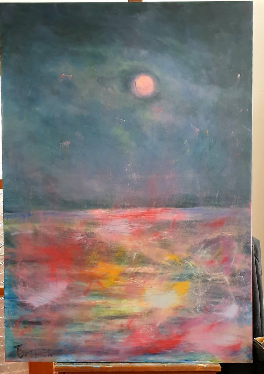 Photorealistic Oil Painting , Moonlit Mood By Leo Baxiner, 28 X 39, Artwork For Sale On Artfinder
