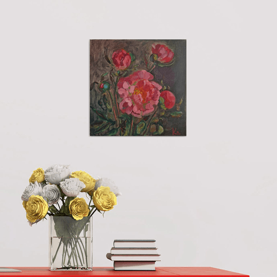 Still-life with flowers "Pink peonies"