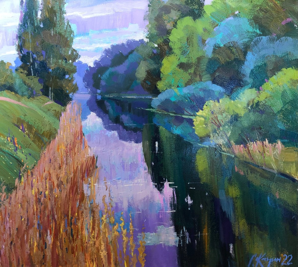 Quiet River By Sergey Kachin, 35 X 31, Artwork For Sale On Artfinder