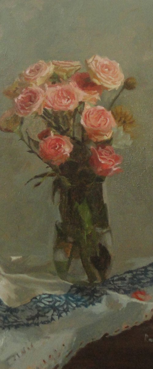 Pink roses by Radosveta Zhelyazkova