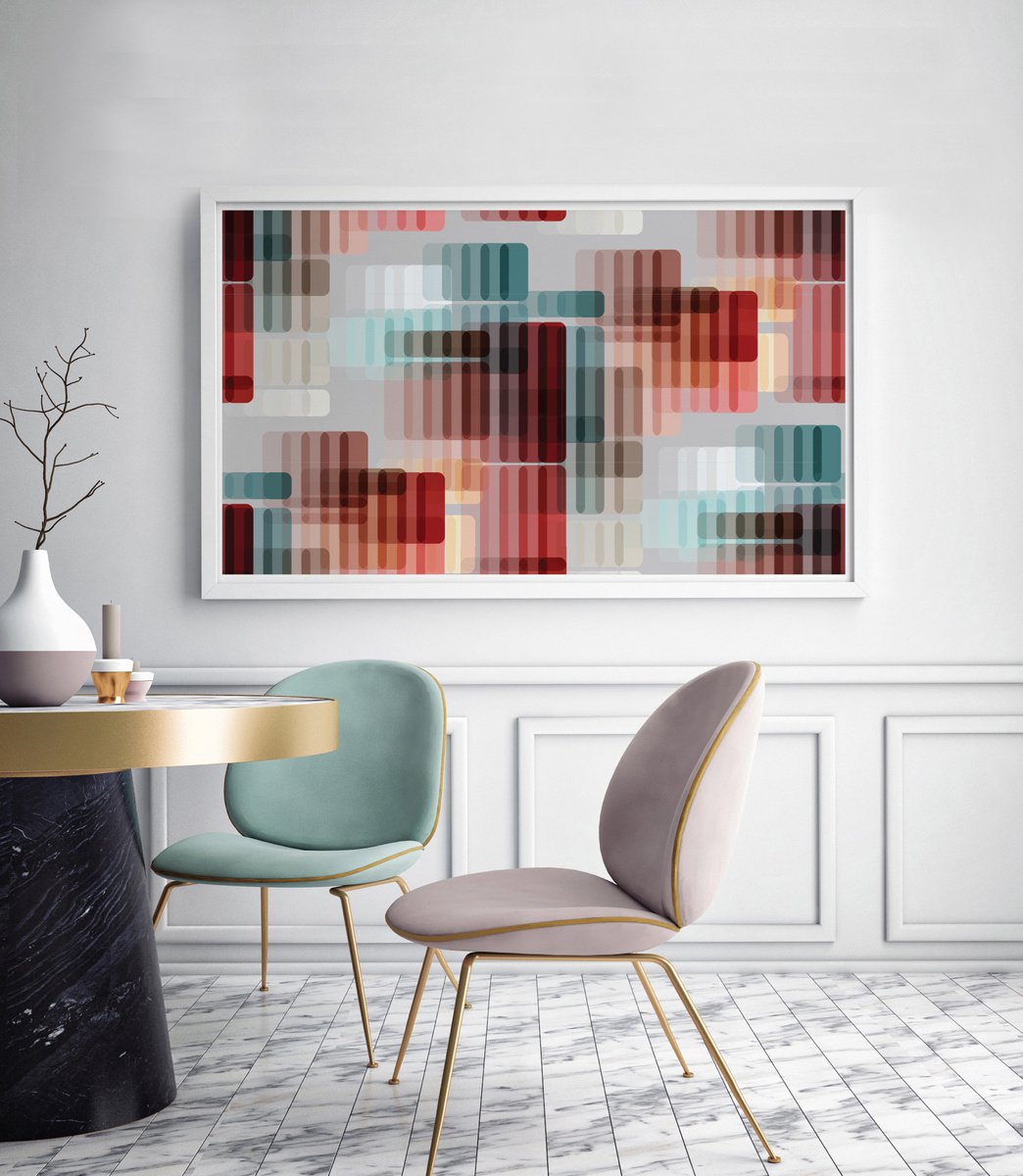 Geometric Abstract Giclee Print By Leigh Bagley, 56 X 39", Koroni Design Milk, Original Artwork