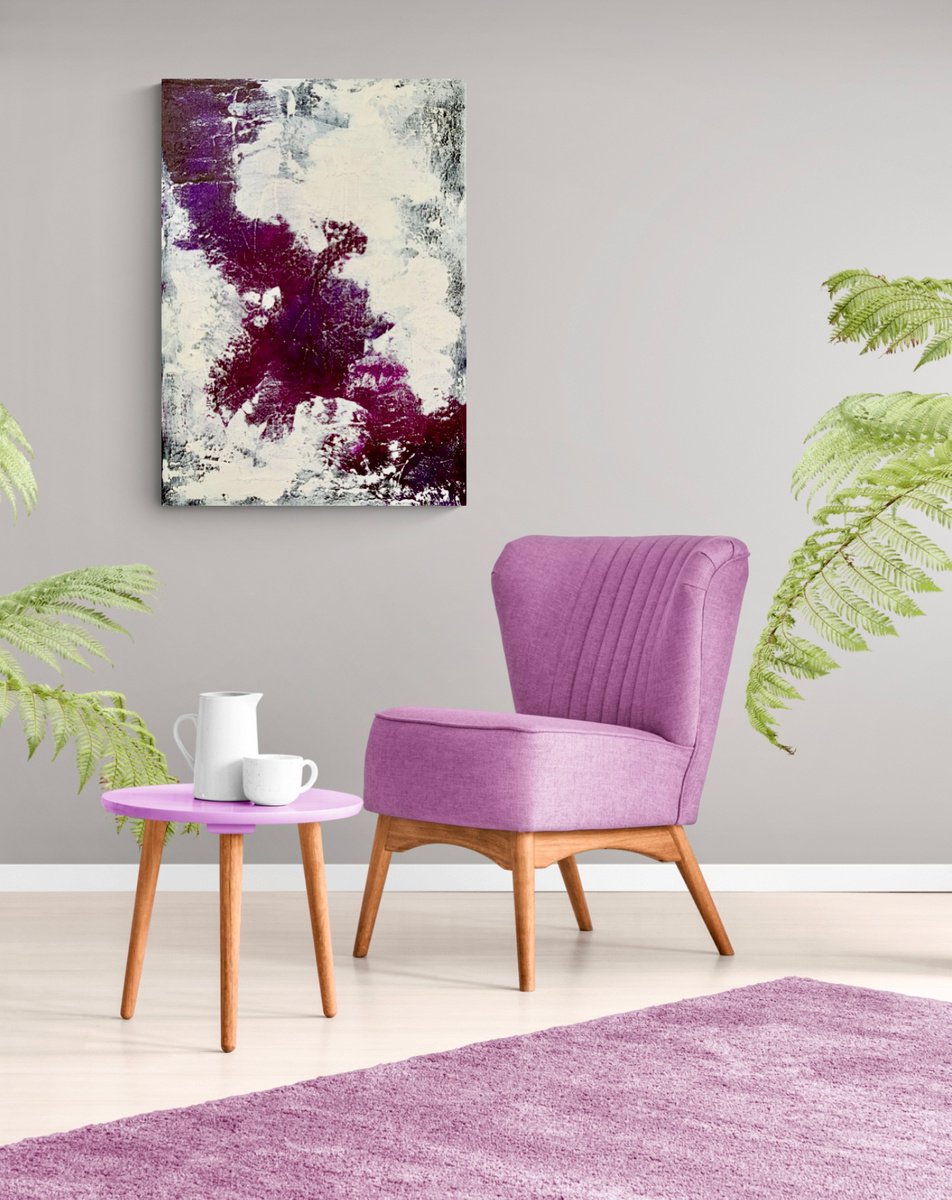 Abstraction No. 18520-2 textured purple by Anita Kaufmann