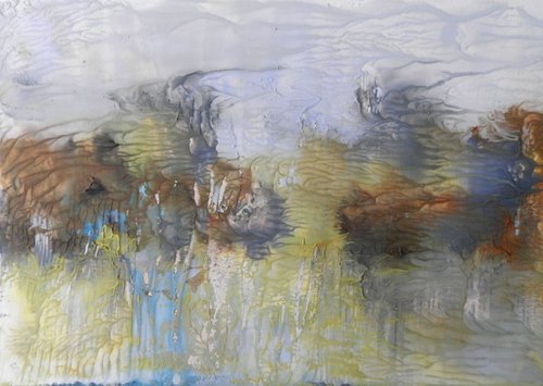 monotype, "abstract landscape" by Sergey  Kachin